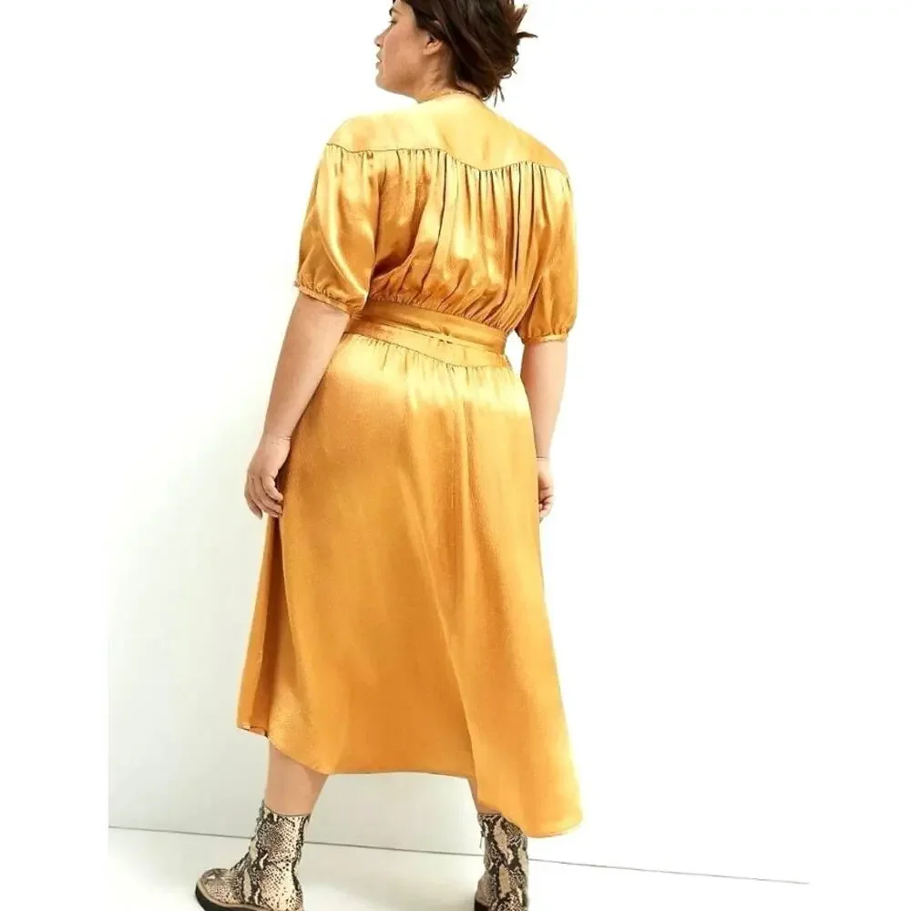Anthropologie Maeve Gold Midi Dress - Picture 3 of 14